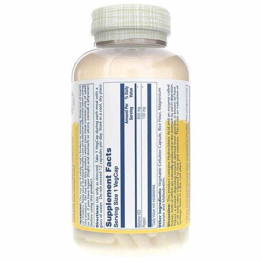 Betaine HCL 650 Mg with Pepsin, SLR